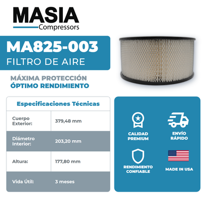 30022326 Filtro de Aire Compatible con Woodward Sales
