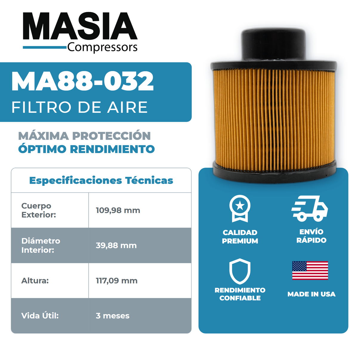 C1131-1 Filtro de Aire Compatible con Mann Filter