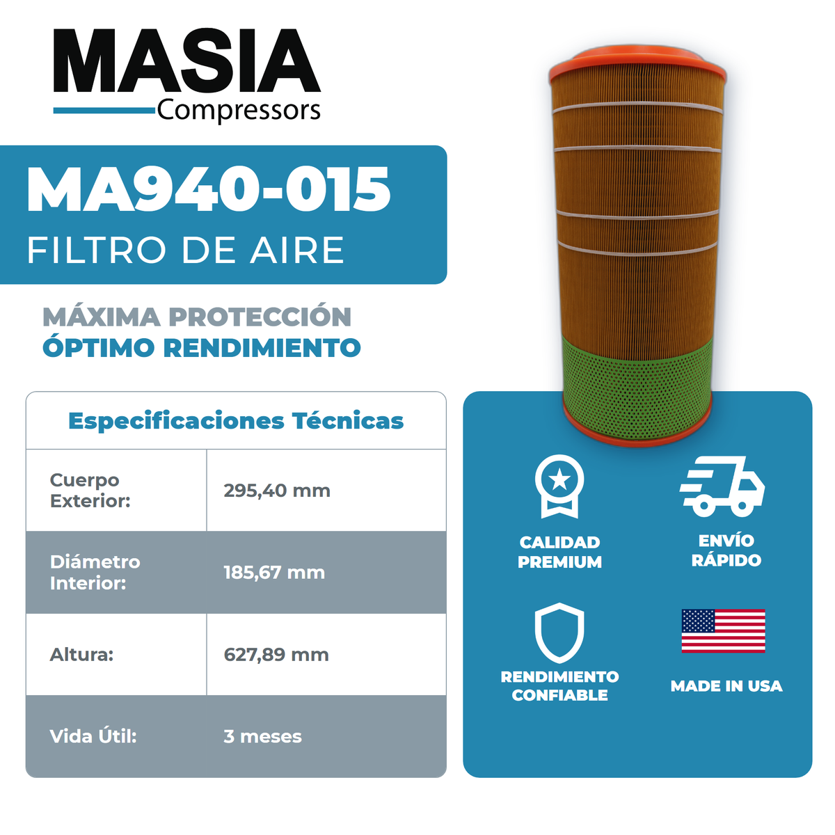 172.30173 Filtro de Aire Compatible con Alup