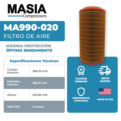 KA990-020 Filtro de Aire Keltec Technolab
