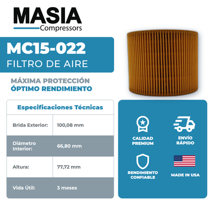 UP6-7.5 Kit de Filtros 2000 Horas Compatible Con Ingersoll Rand (88171913 39329602)
