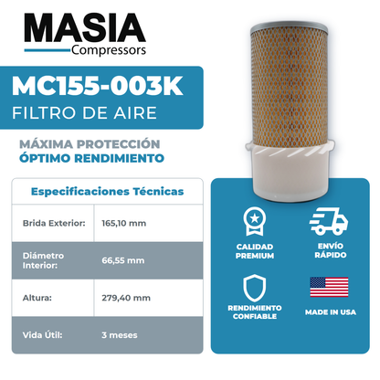 ELM-206 Filtro de Aire Compatible con Worthington