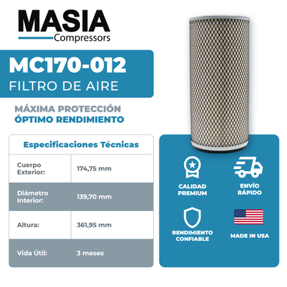 43-850 Filtro de Aire Compatible con Compair