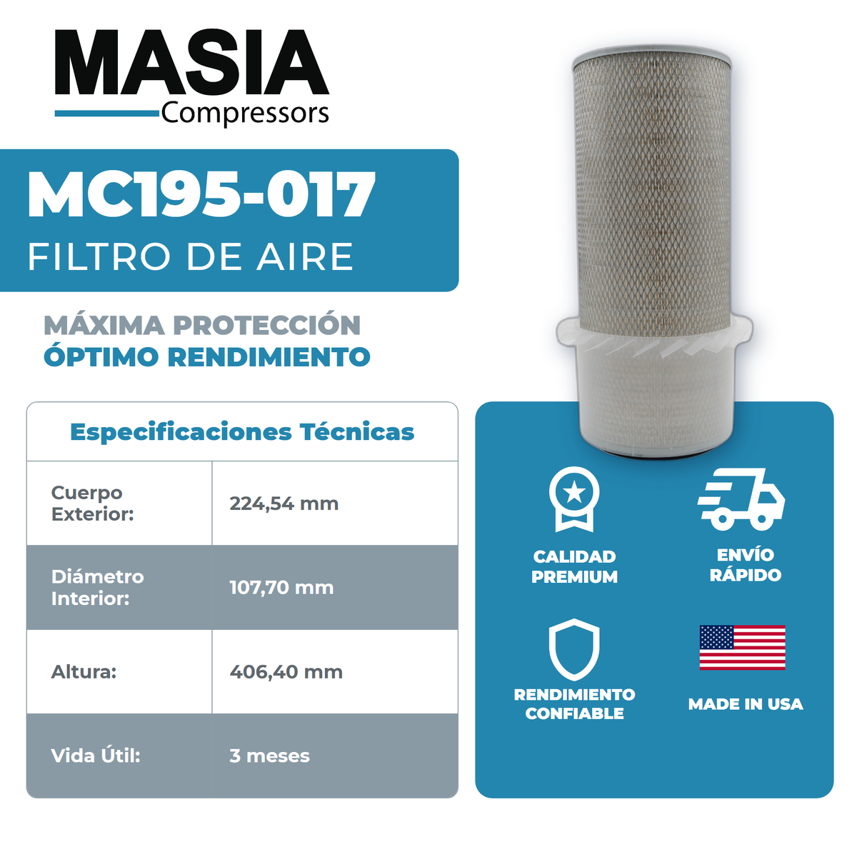 C18436 Filtro de Aire Compatible con Mann Filter