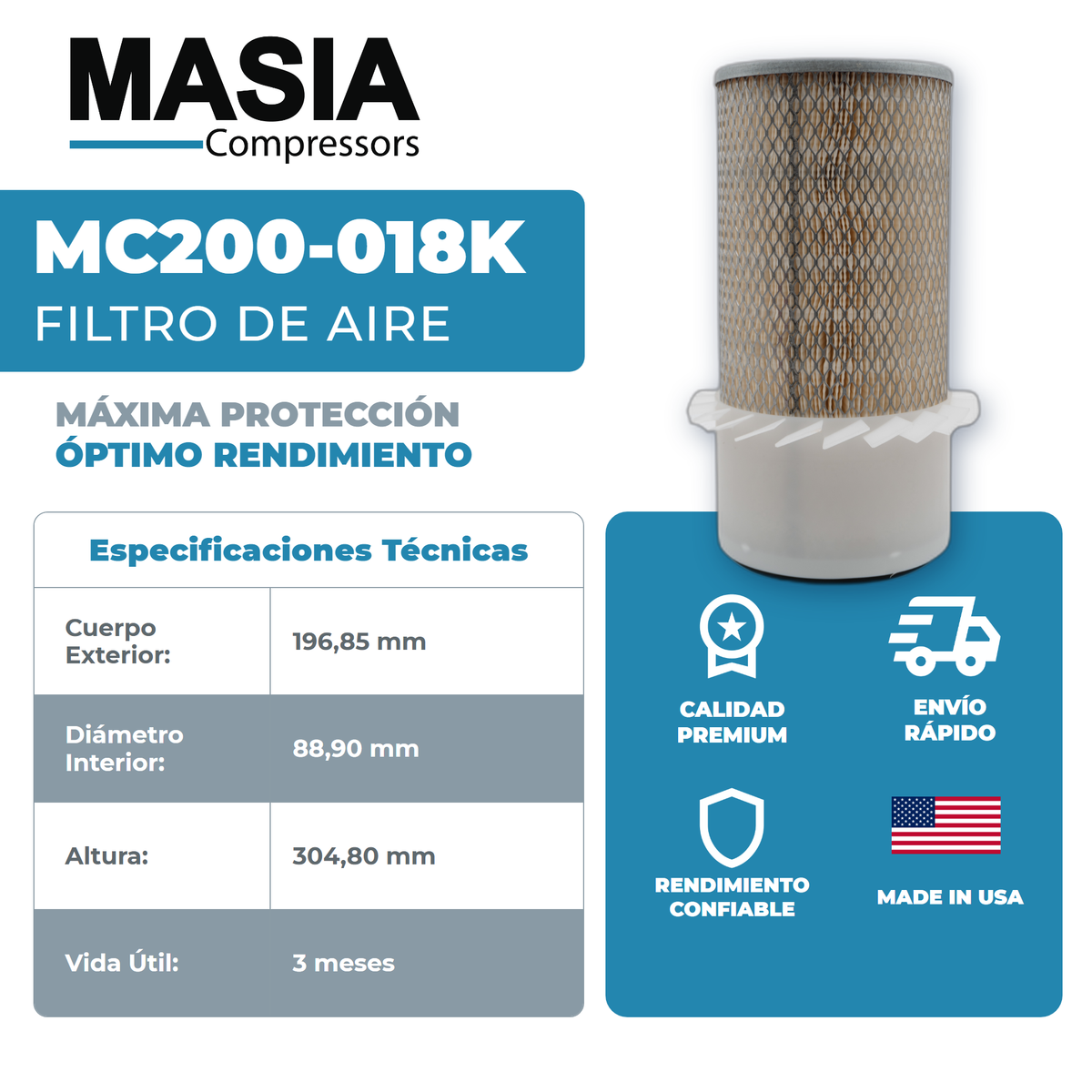 480005 Filtro de Aire Compatible con Power Systems
