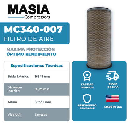 22864-8 Filtro de Aire Compatible con Quincy