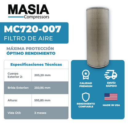 MC720-007 Filtro de Aire Masia Compressors