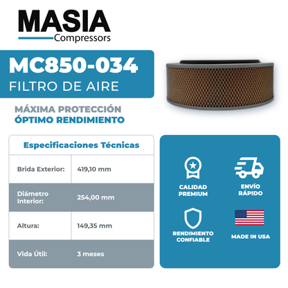 641484 Filtro de Aire Compatible con Woodward Sales