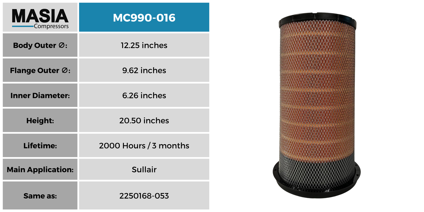 Filtro De Aire Masia Compressors MA25-037