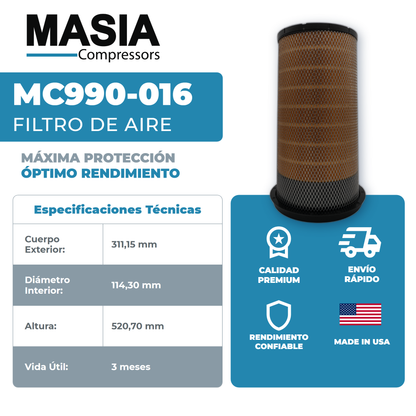 MC990-016 Filtro de Aire Masia Compressors