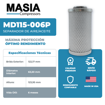 MD115-006P Filtro Separador Masia Compressors
