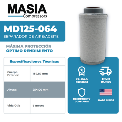 MD125-064 Filtro Separador Masia Compressors