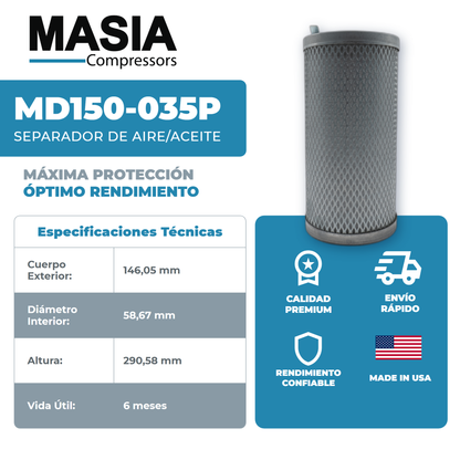 KD150-035P Filtro Separador Keltec Technolab