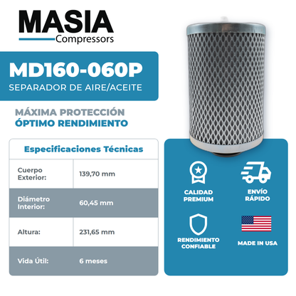 2250215-617 Filtro Separador Compatible con Sullair