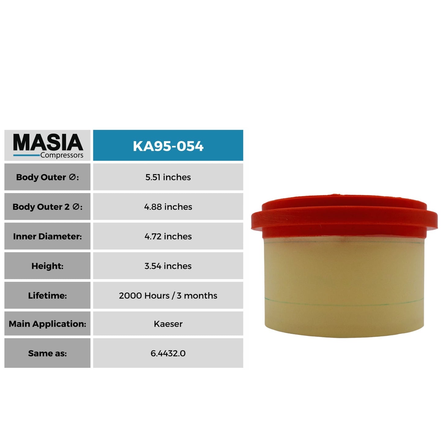 Filtro De Aire Kaeser 6.4432.0