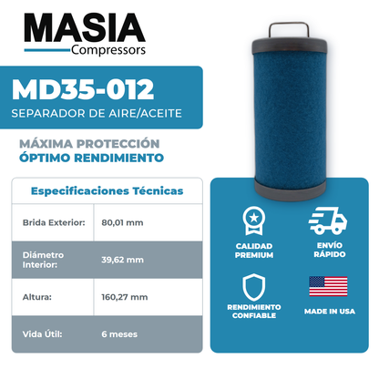 MD35-012 Filtro Separador Masia Compressors