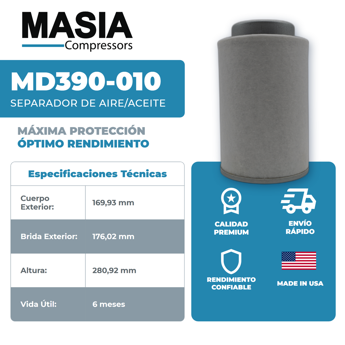 49 301 52 321 Filtro Separador Compatible con Mann Filter