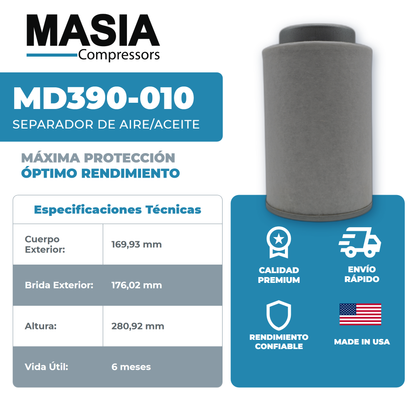 1625-0010-58 Filtro Separador Compatible con Atlas Copco