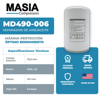 9057424 Filtro Separador Compatible con Abac American