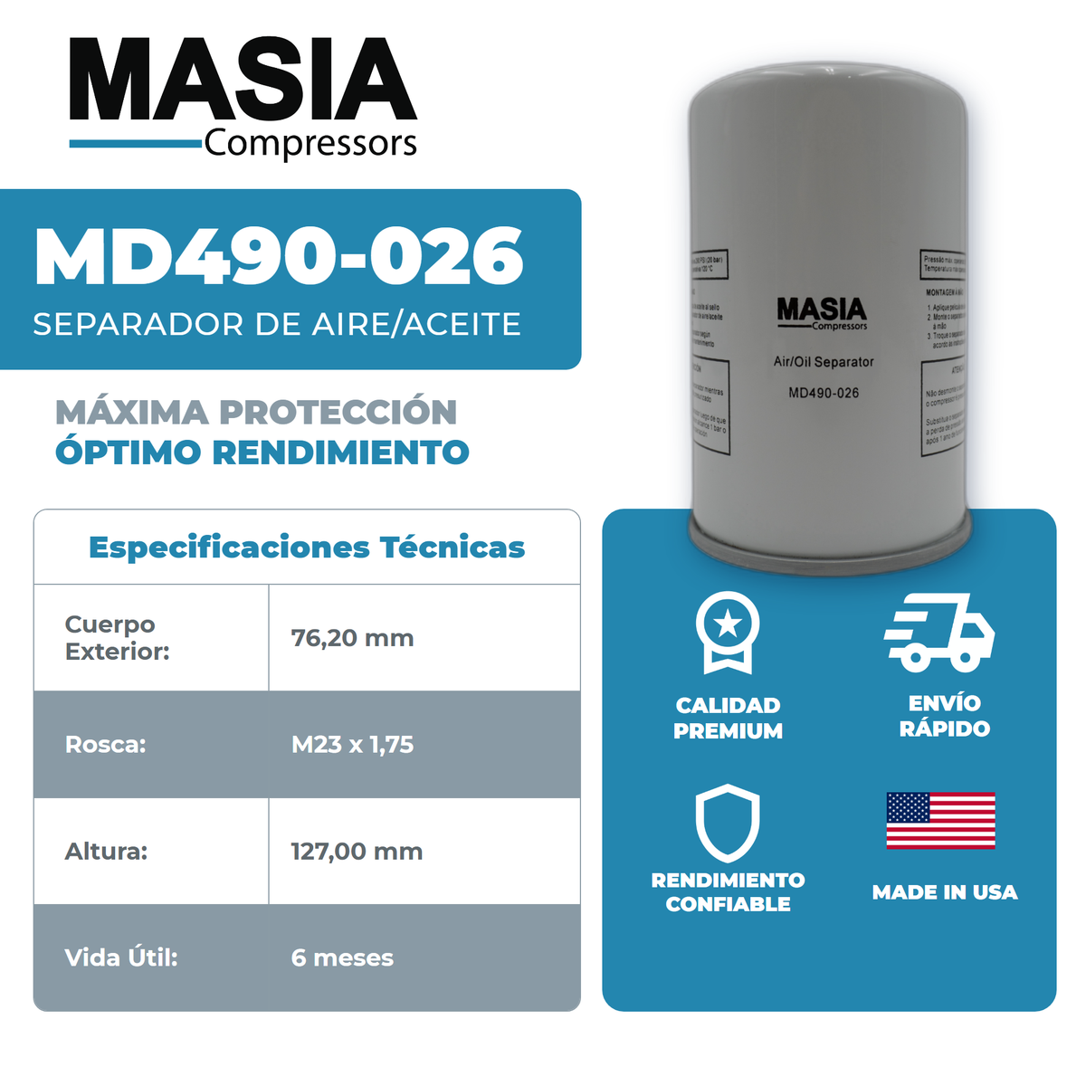 KD490-026 Filtro Separador Keltec Technolab