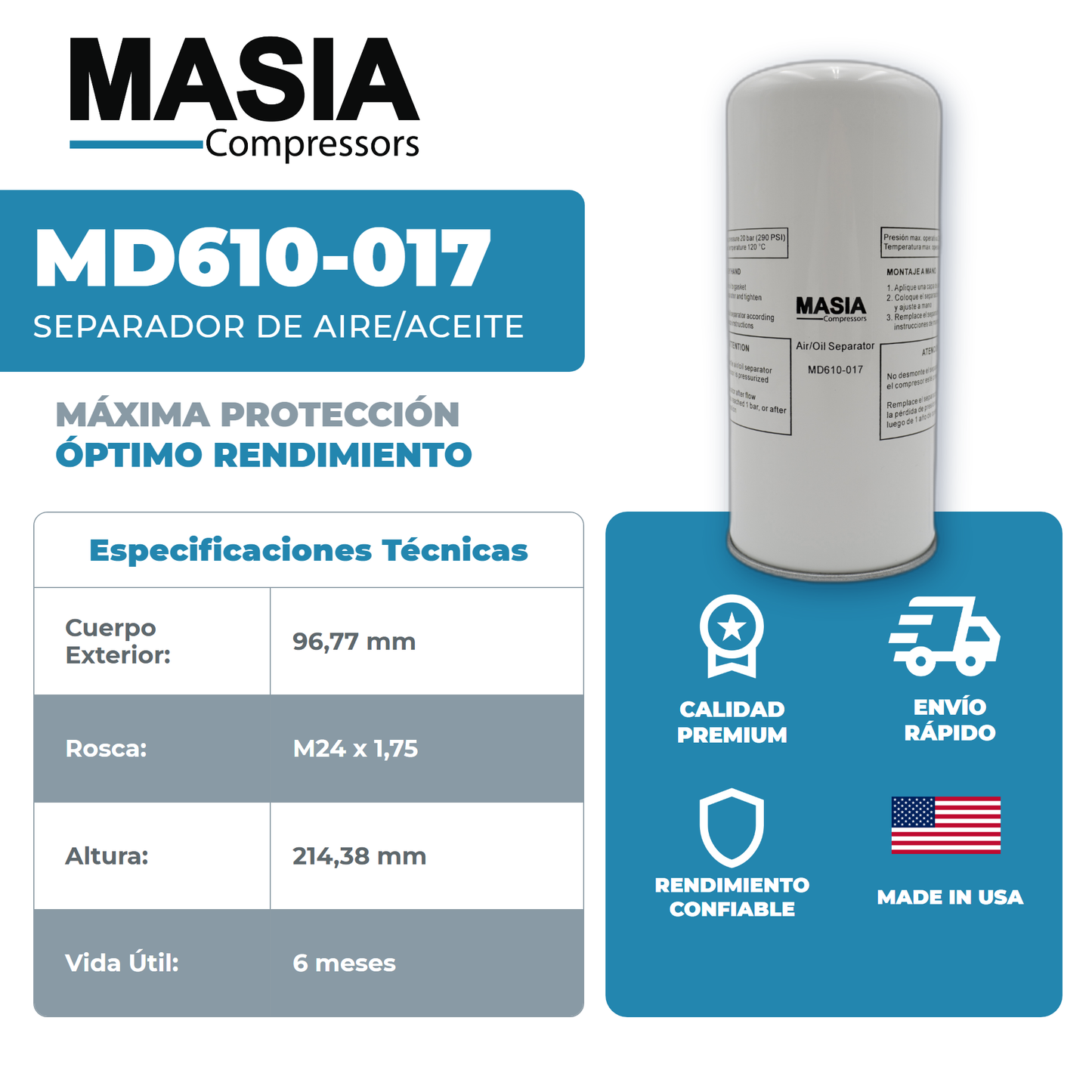 QGS10 8000 Hours Kit de Servicio (6211473700, 6211472650, 2200640593, 146073-001)