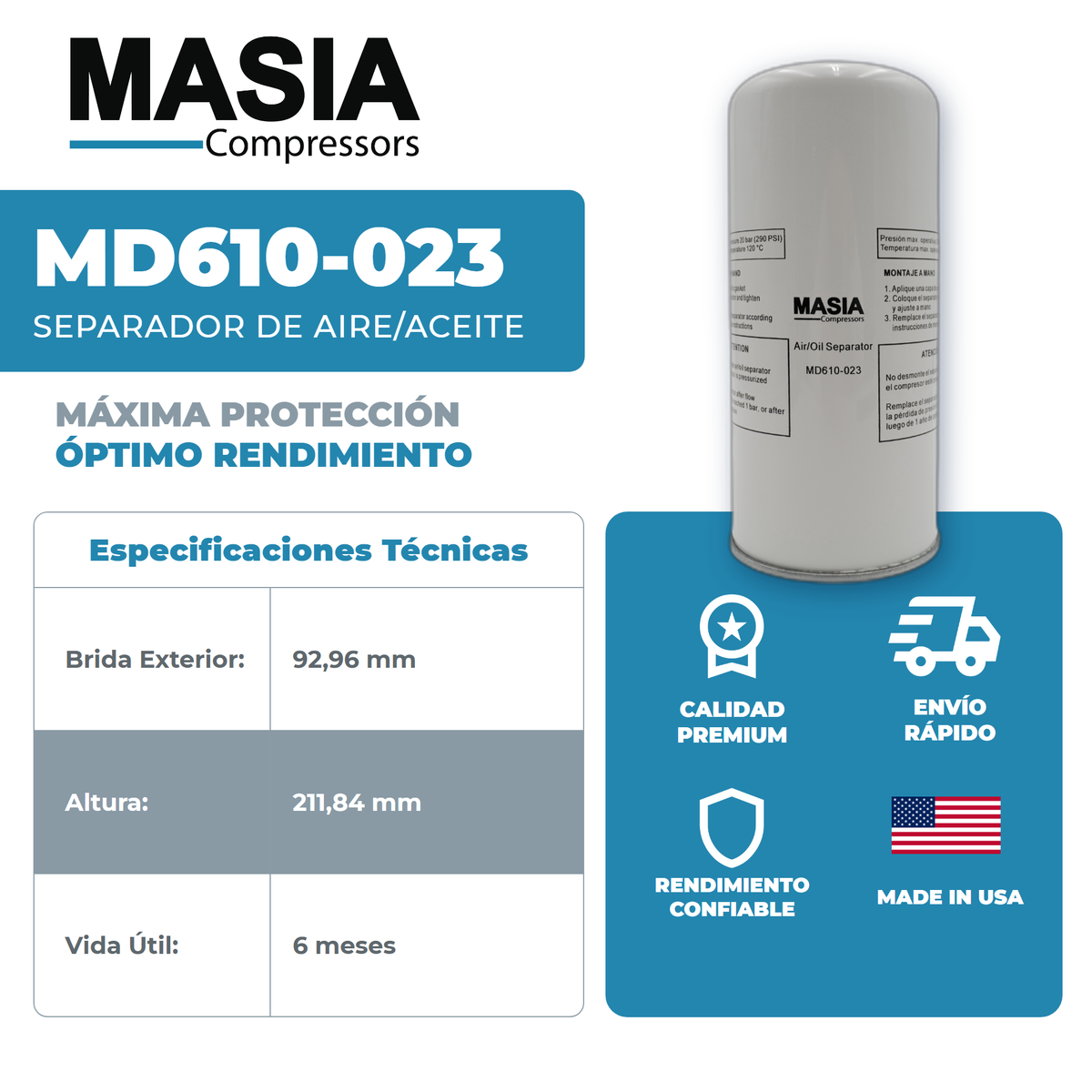 17251002 Filtro Separador Compatible con Alup