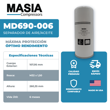 561128 Filtro Separador Compatible con Huada Machinery