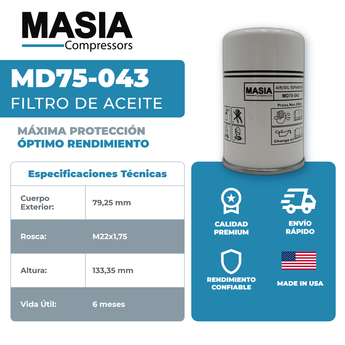 QRS-3 Kit de Servicio 4000 Horas (6211473700, 6211472500, 6221372650, 6215714100)