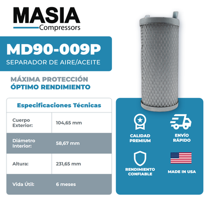9040409 Filtro Separador Compatible con Mechanequip