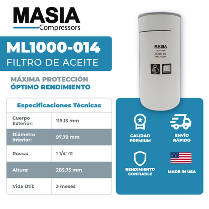 9057431 Filtro de Aceite Compatible con Abac American