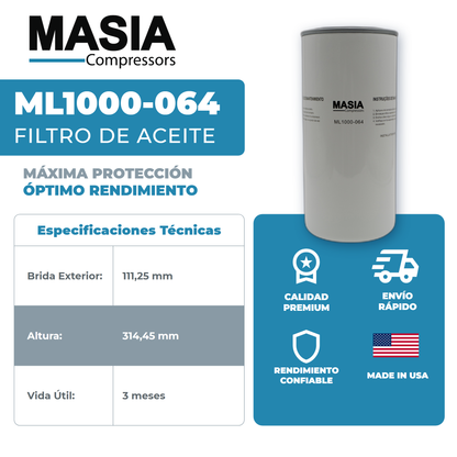 ML1000-064 Filtro de Aceite Masia Compressors