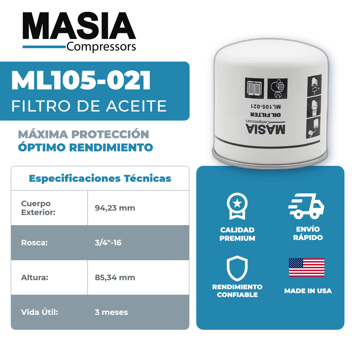 5700575 Filtro de Aceite Compatible con Hydrovane