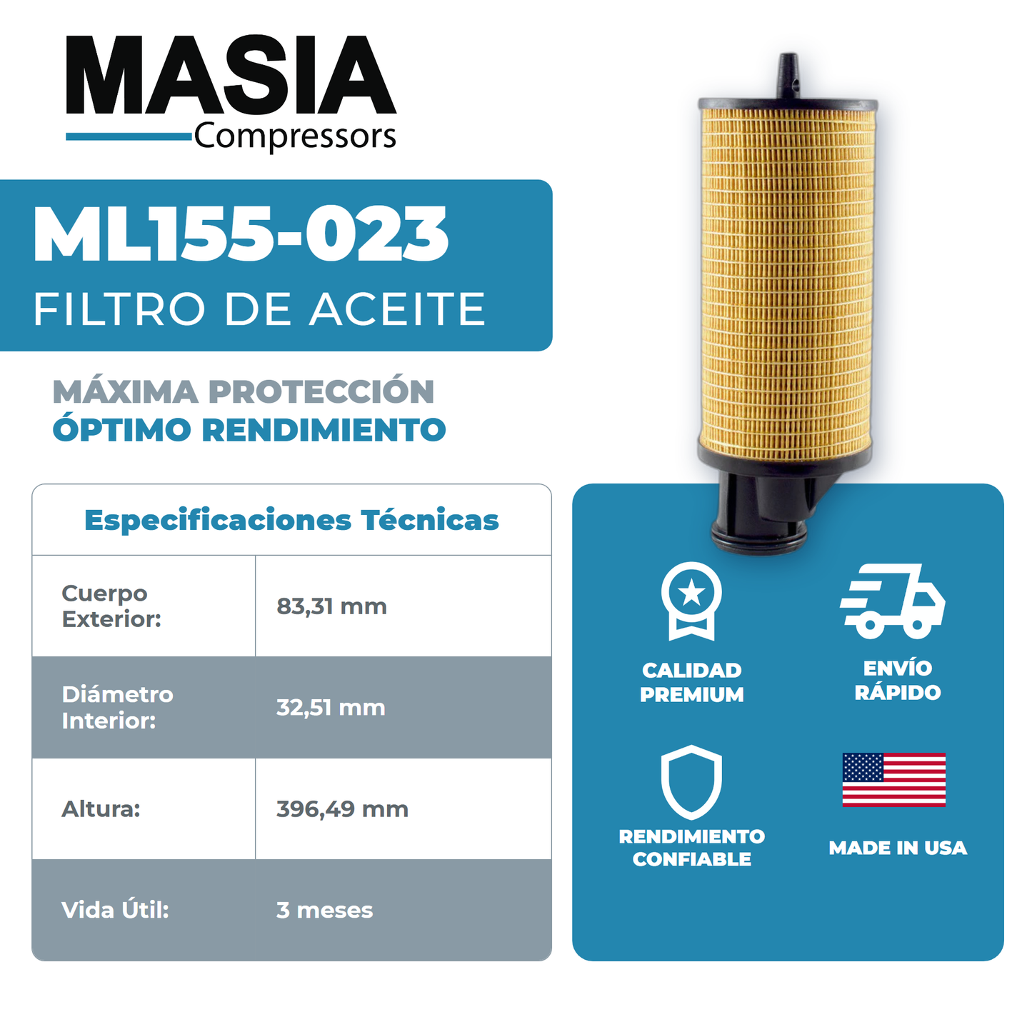 GA-90FF Kit de Filtros 2000 Horas (1613-9503-00, 1622-4601-80)