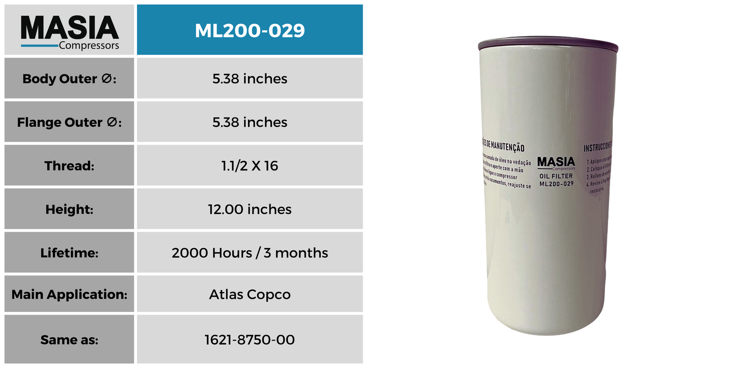 Filtro De Aceite Para Compresores Bottarini 220976