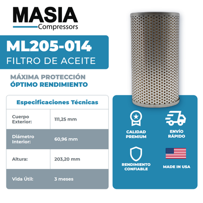 KL205-014 Filtro de Aceite Keltec Technolab