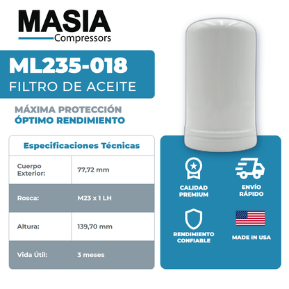 2202-9295-50 Filtro de Aceite Compatible con Atlas Copco