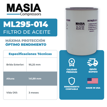 ML295-014 Filtro de Aceite Masia Compressors