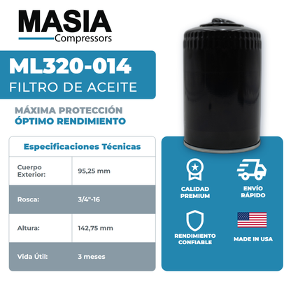 85052744 Filtro de Aceite Compatible con Ingersoll Rand