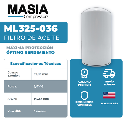 B004800770003 Filtro de Aceite Compatible con Elgi