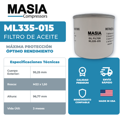 6.3462.0 Filtro de Aceite Compatible con Kaeser