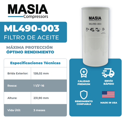 2117146 Filtro de Aceite Compatible con Gardner Denver
