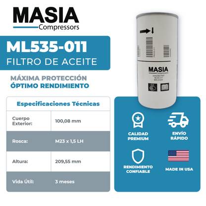 GA-30P FF Kit de Filtros 8000 Horas (6211-4743-00, 1625-7525-00, 1622-5696-00)