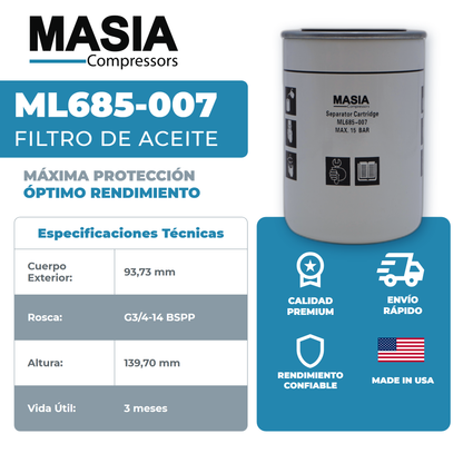 KL685-007 Filtro de Aceite Keltec Technolab