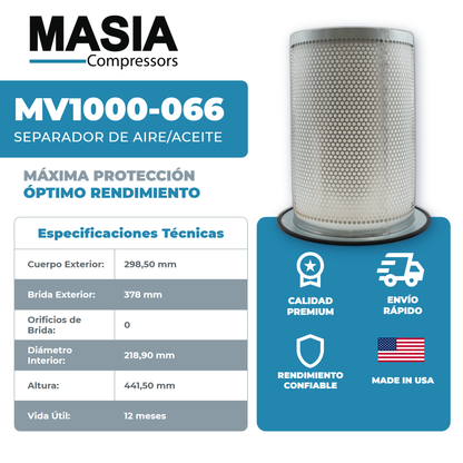 MV1000-066 Filtro Separador Masia Compressors