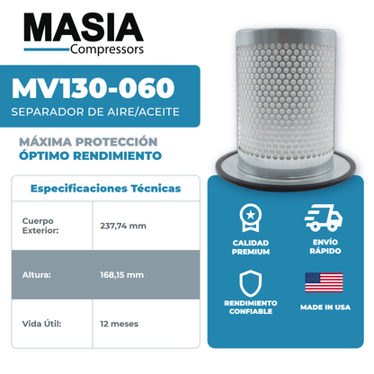 MV130-060 Filtro Separador Masia Compressors