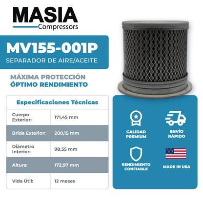 10B-25HP Kit de Filtros 8000 Horas (42445, 250025-525, 02250034-112)