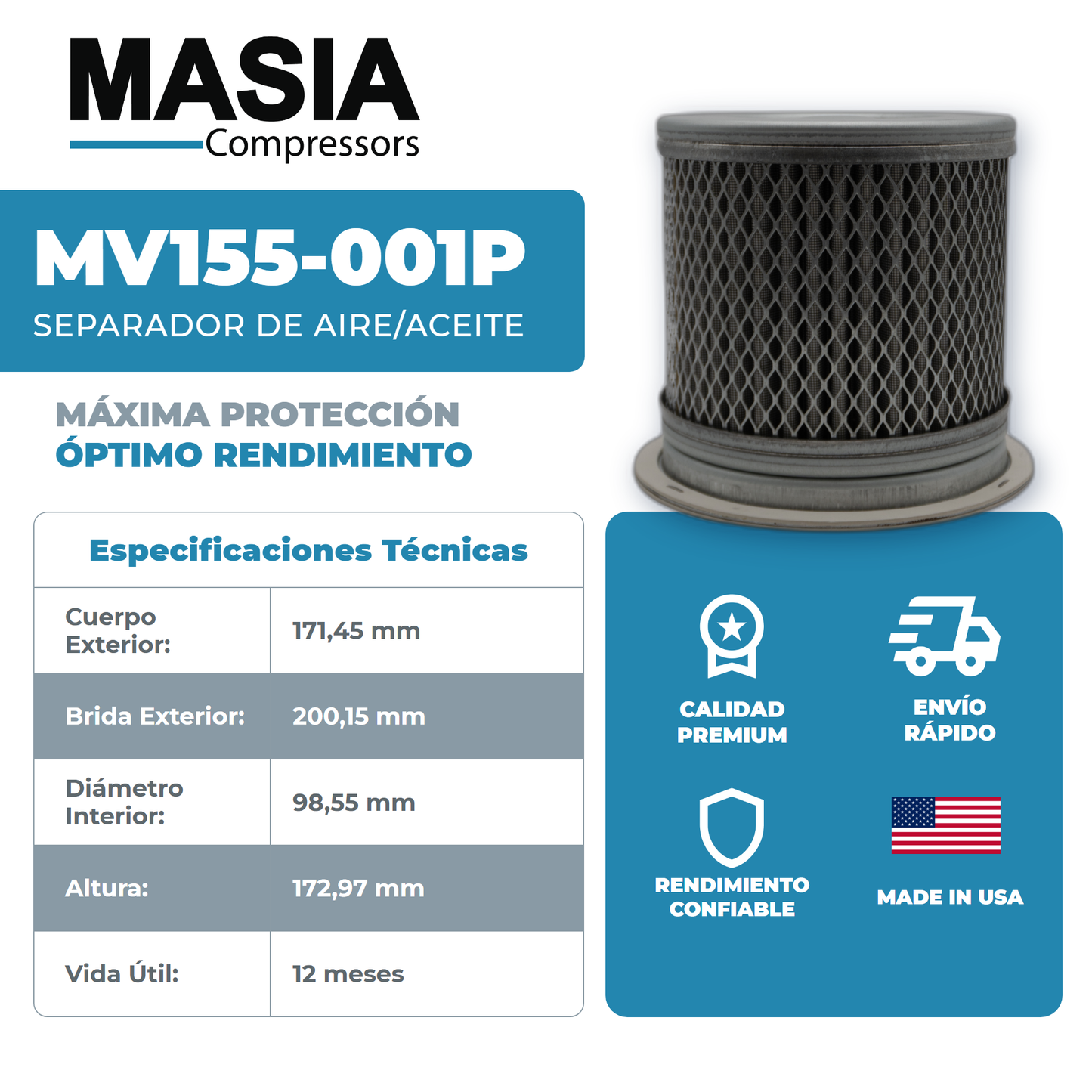 10B-40HP Kit de Filtros 8000 Horas (042445, 250025-525, 250034-111)