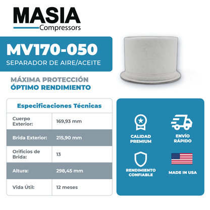 2901-1643-00 Filtro Separador Compatible con Atlas Copco