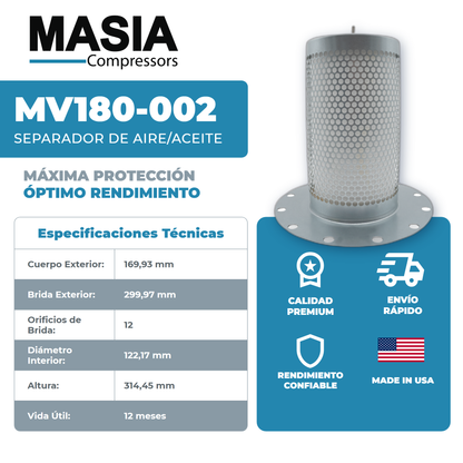 10071212 Filtro Separador Compatible con Mechanequip