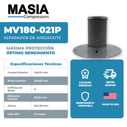 02250100-756 Filtro Separador Compatible con Sullair